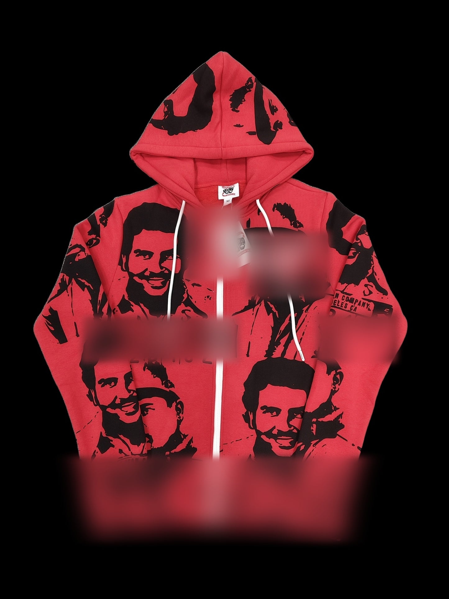 ASAAL1 FacePrint Zip Hoodie Red