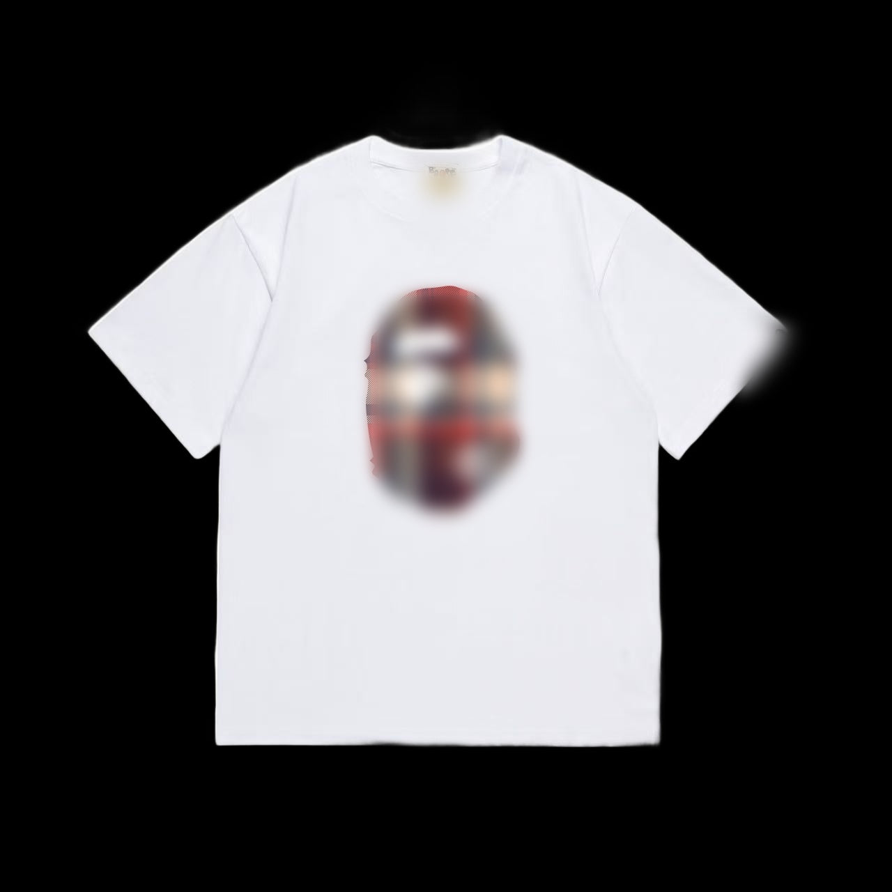 B4PE Plaid Ape Head Tee White