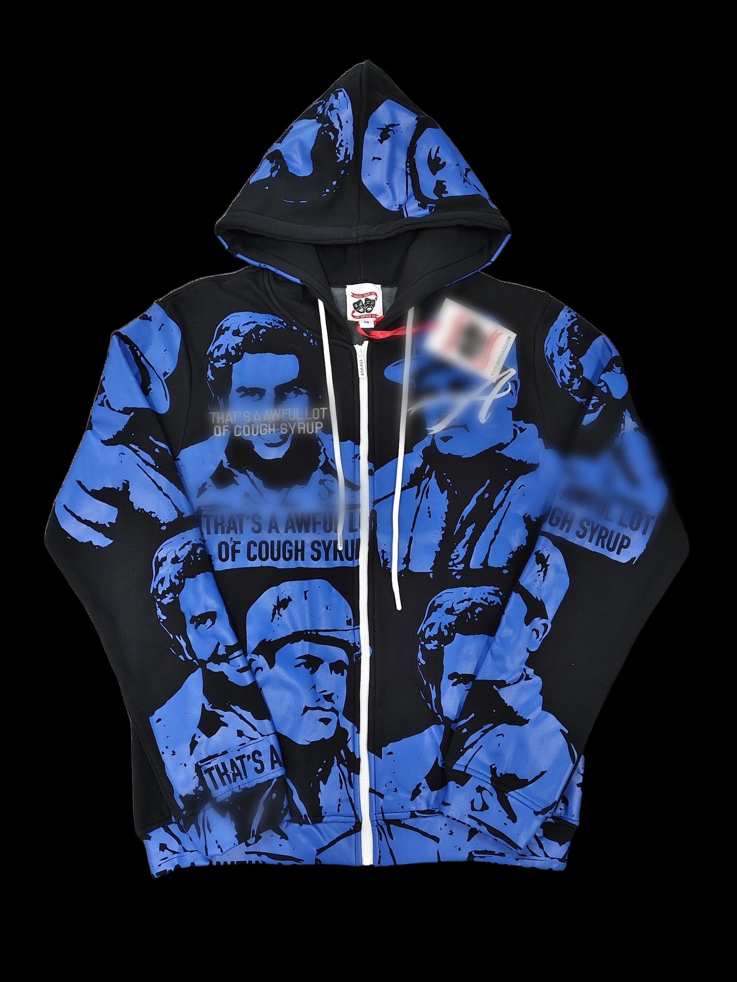ASAAL1 Faces Zip Hoodie — Blue