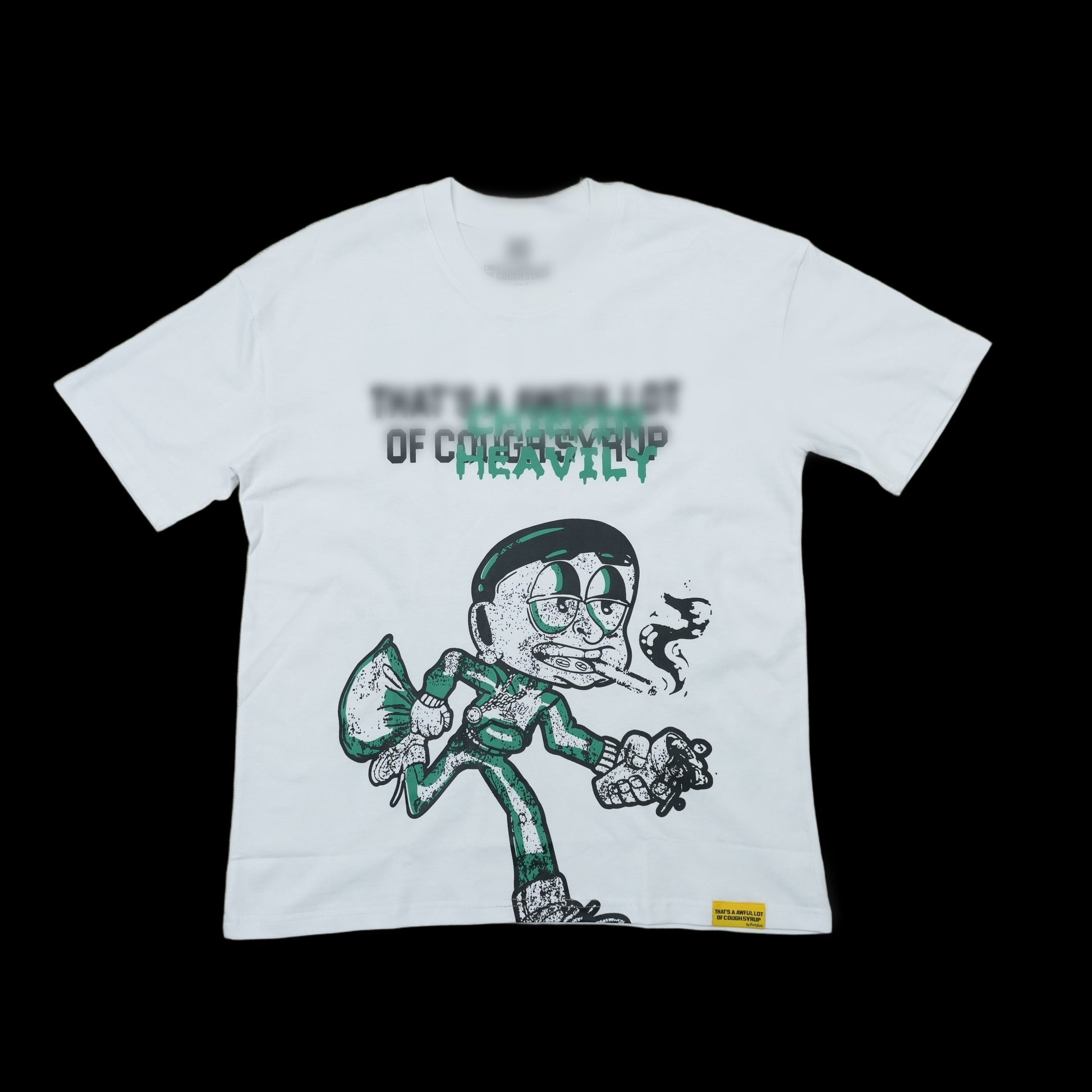 COUGH SYRUP Chiefin Heavily Tee White — Front