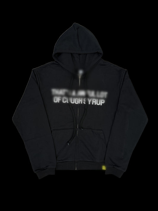 COUGH SYRUP Zip Hoodie Black — Front