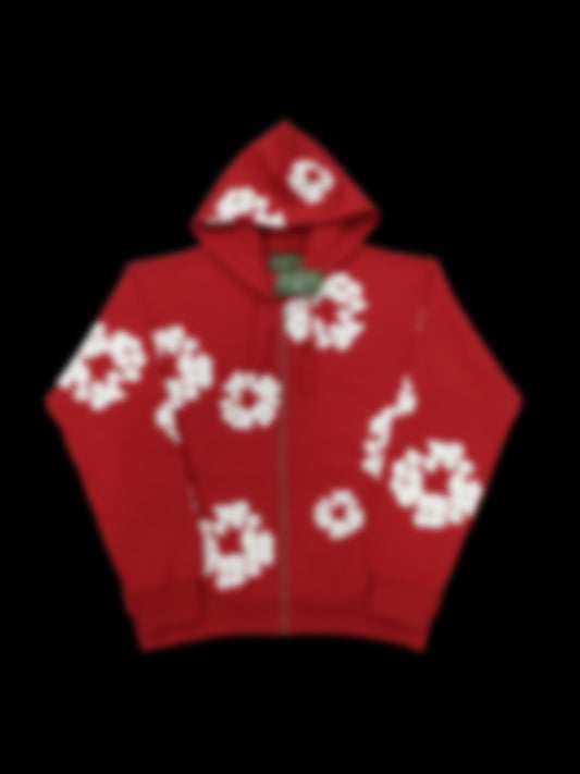 DEN1M Flower Hoodie — Red