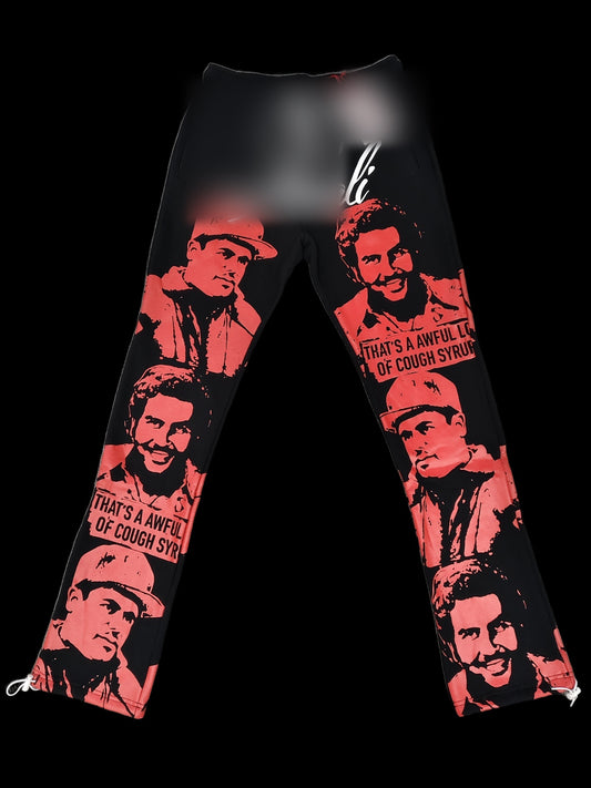 ASAAL1 FacePrint Sweatpants Red