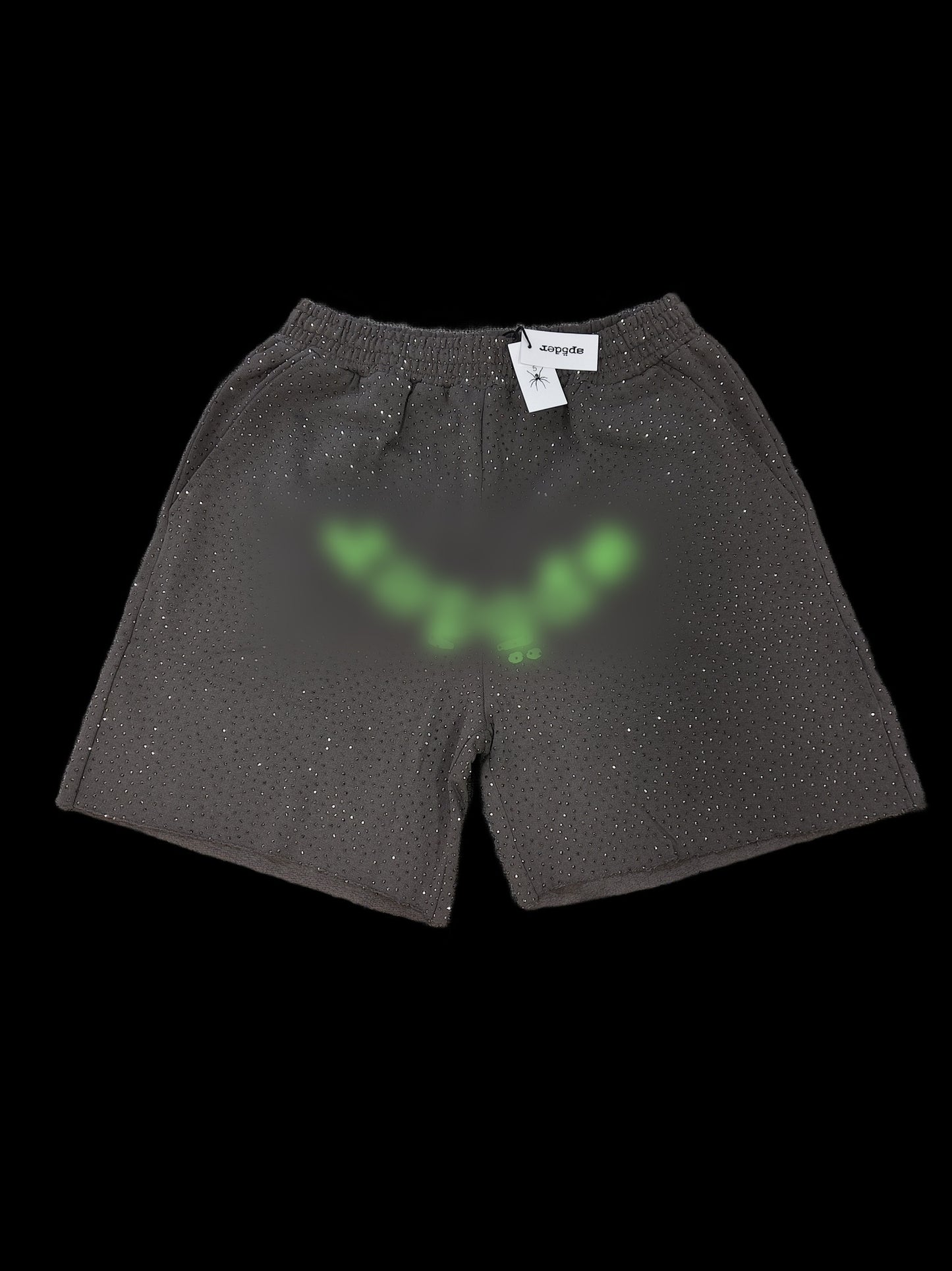 Spydur Rhinestone Shorts — Grey / Green