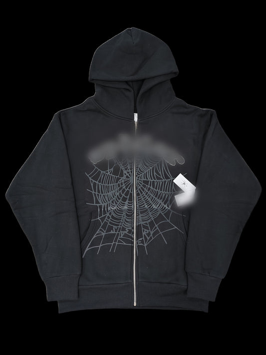 Spydur Web Zip-Up Hoodie — Black
